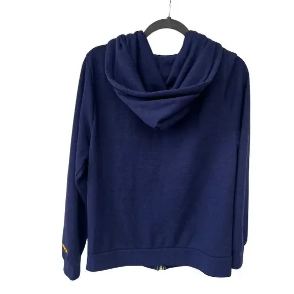 NWOT Aviator Nation 5 Stripe Zip Hoodie Navy Unisex Large Made in USA - Picture 4 of 9